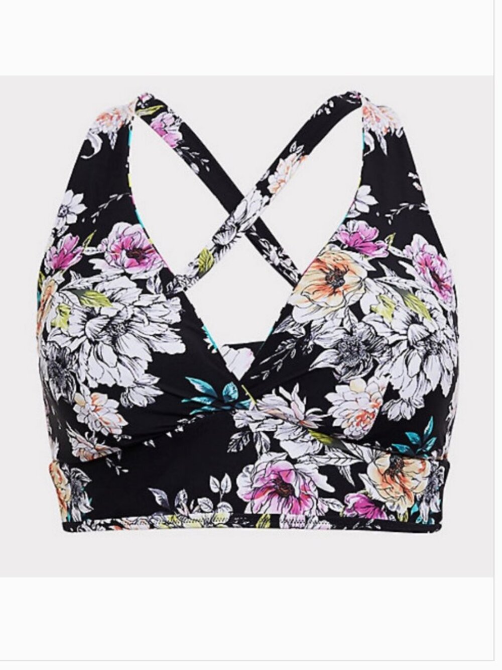 Torrid Floral & Stripe Reversible Bikini Top - Picture 6 of 12